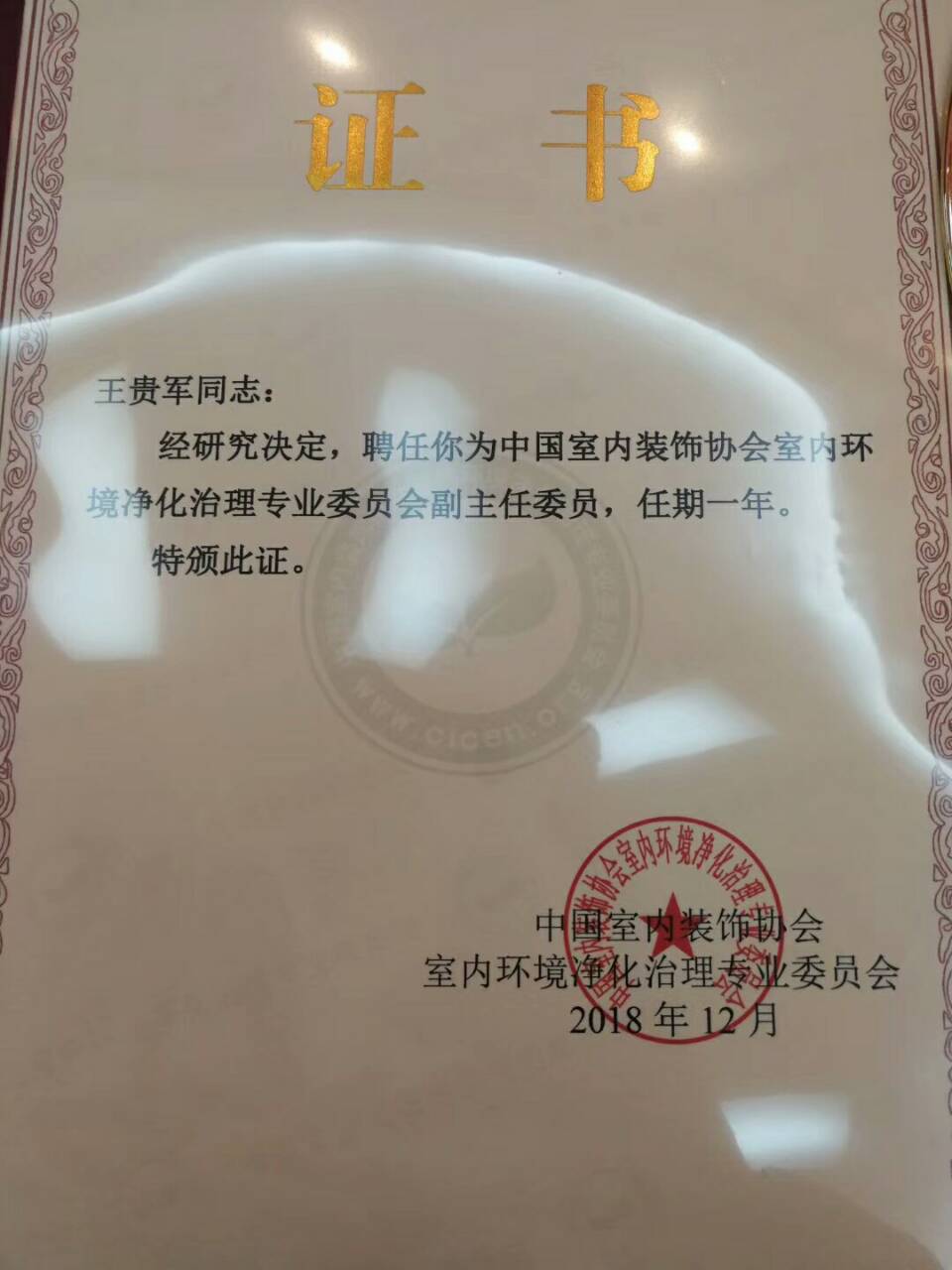 中國凈化委，湖北技術(shù)中心，王貴軍先生，副主任委員